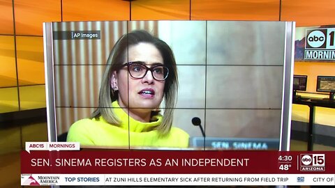 Senator Kyrsten Sinema registers as Arizona Independent, leaving Democratic party