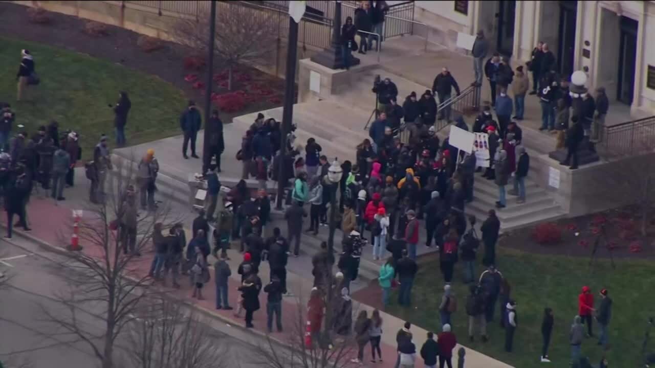 People protest Rittenhouse verdict outside Kenosha courthouse