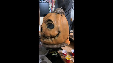 Rotten pumpkin mask