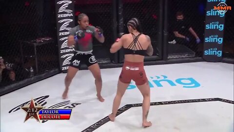 What a KO! Emily Ducote put Danielle Taylor’s lights OUT.