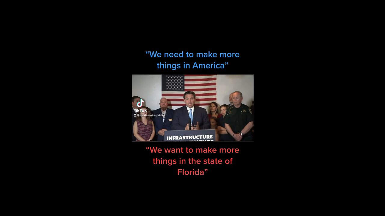 Ron DeSantis talks about the importance of making things in Florida/America πΊπΈπ Biden