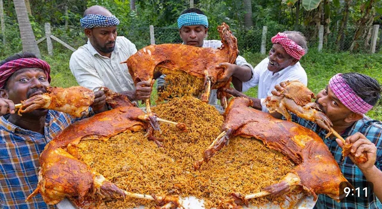 INSIDE MUTTON BRYANI | Full Goat Mutton Cooking With Stuffed Biryani