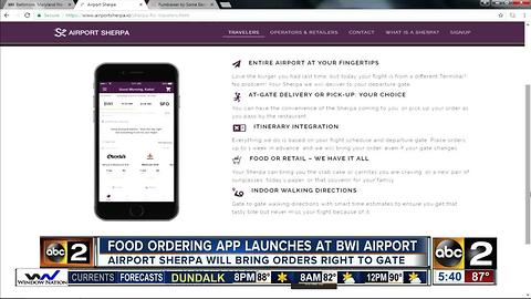 Mobile app brings food and retail items to airport gate