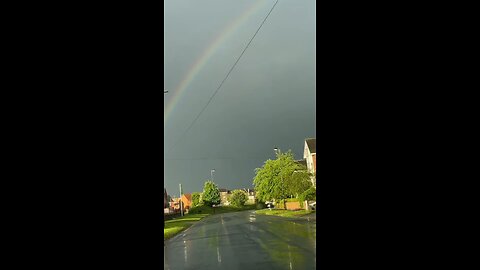 Rainbow in the rain