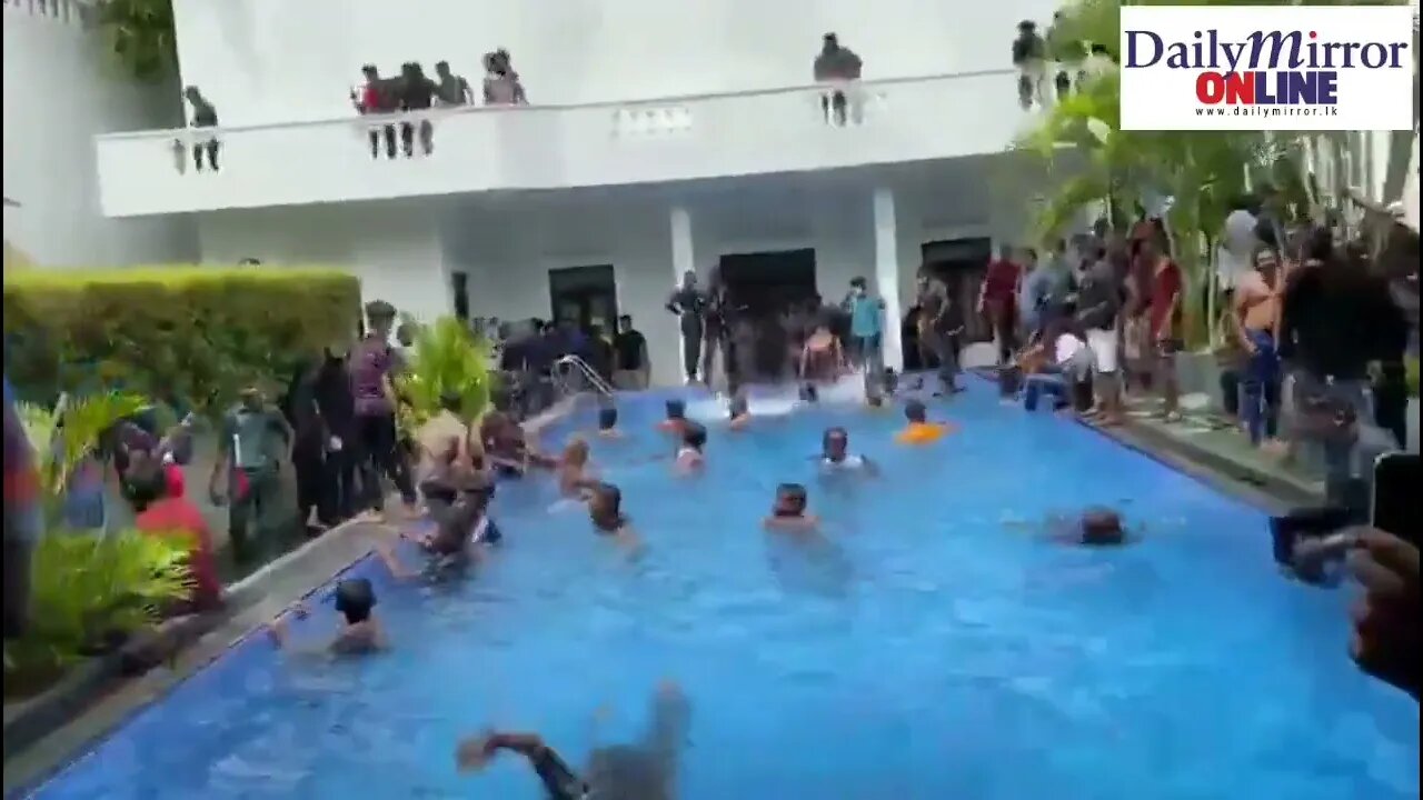 Sri Lanka: Insurrectionists party at pool