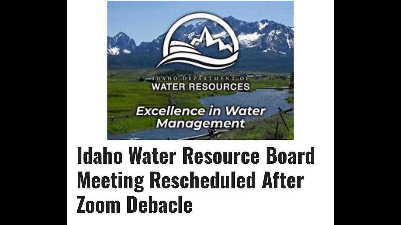 Idaho Water Resource Board Debacle