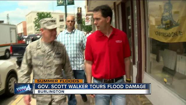 Governor Walker tours flood damage