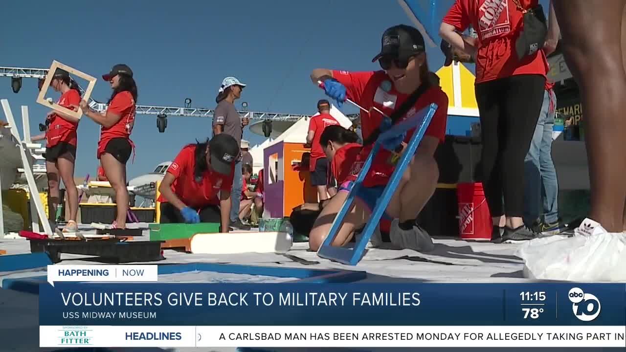 Volunteers give back to military families