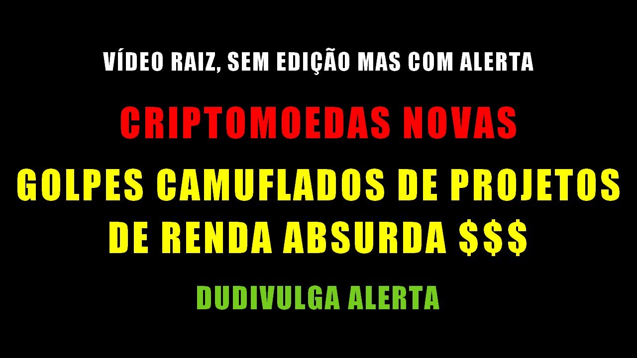 GOLPE CRIPTO cuidado com as promessas de novas moedas #criptomoeda #dudivulga