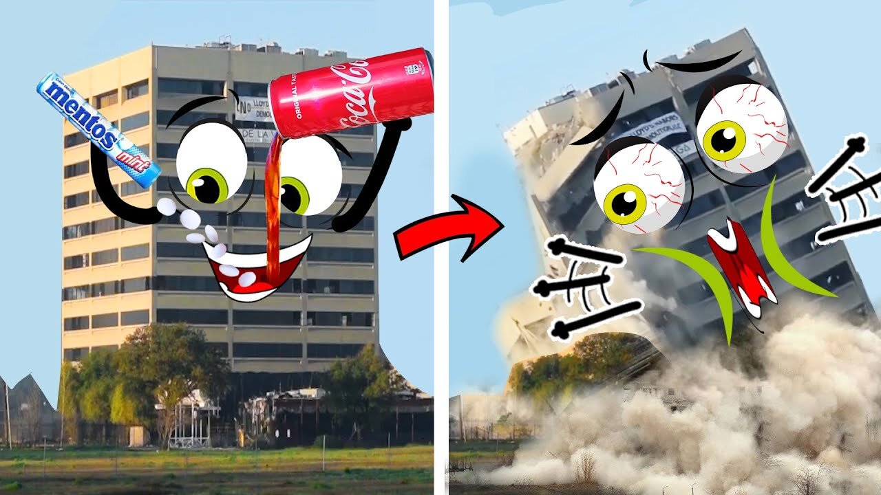 Building Demolition by Coca Mentos | Heavy Equipment Machines Destroy Building | Woa Doodland