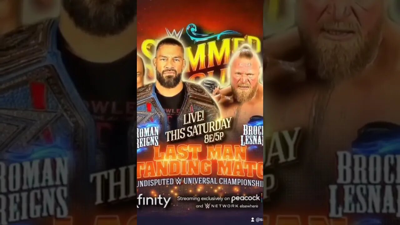 wwe summerslam 2022 roman reigns vs brock lesnar last man standing match card #summerslam