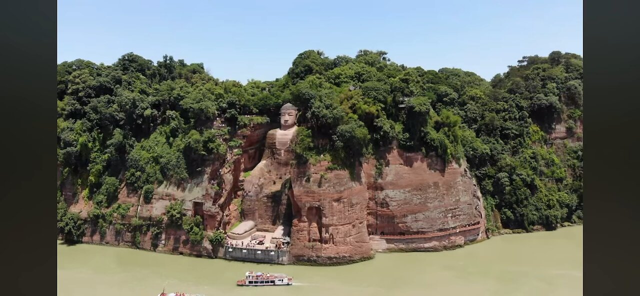 The Leshan Giant Buddha in Sichuan, China.