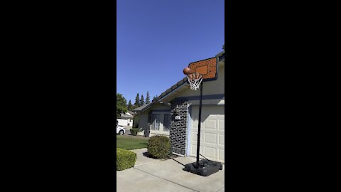 Shooting some hoops out in the driveway