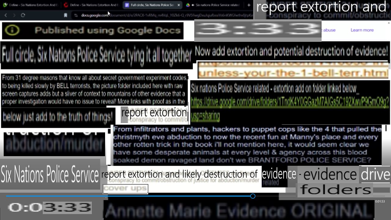 Six Nations Police Service Extortion Report and Likely Destruction of Evidence - Drive Folders