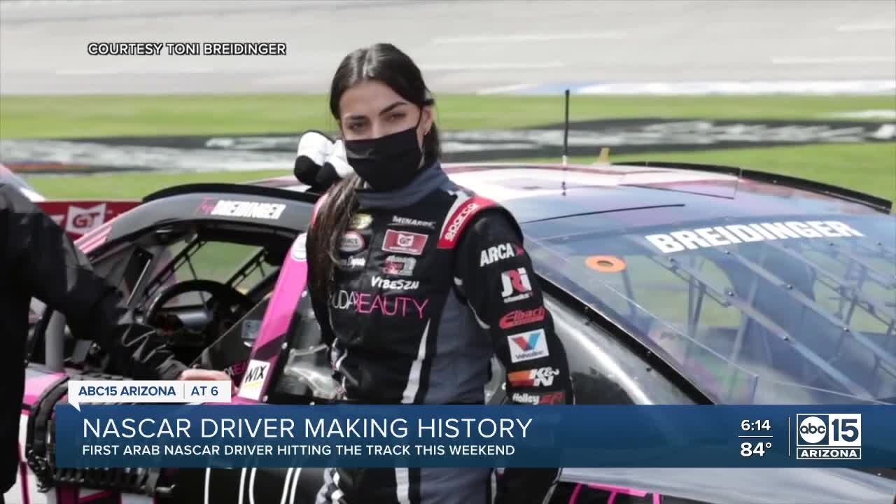 Arab American female driver breaking barriers, set to race at PIR Saturday