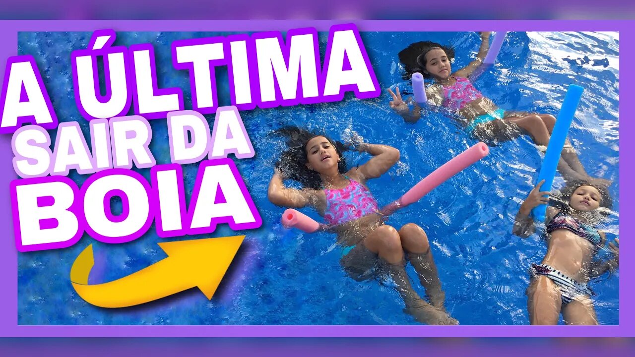 DESAFIO DA PISCINA - ÚLTIMA A PARAR DE BOIAR / 3 irmãs demais - kids fun