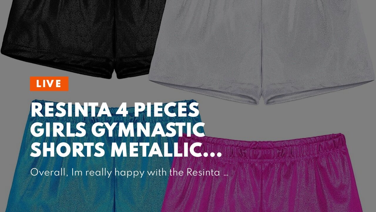 Resinta 4 Pieces Girls Gymnastic Shorts Metallic Spandex Shorts Glitter Ballet Dance Shorts Gir...