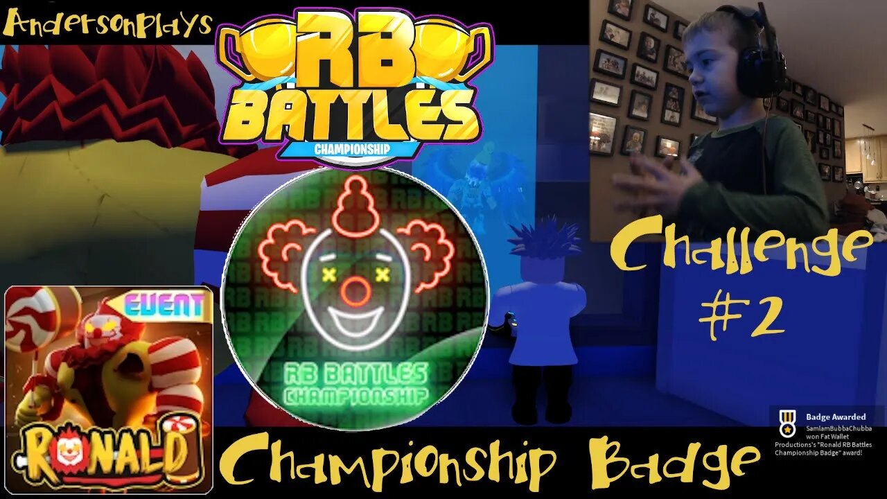 AndersonPlays Roblox (RB BATTLES) Ronald - RB Battles Championship Badge Walkthrough Guide