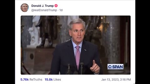 Donald J Trump TS post Jan 13, 2023, 2:16 PM