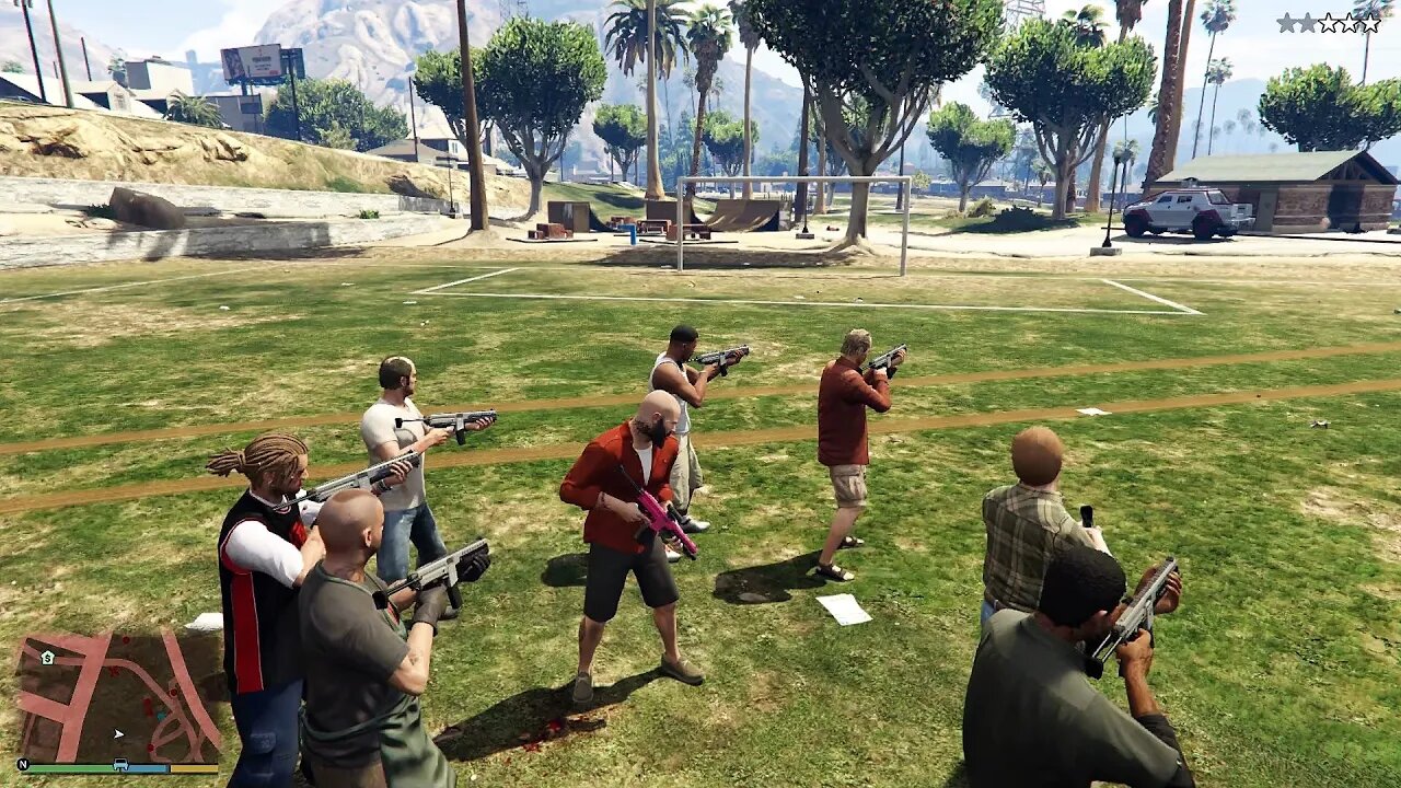 GTA 5 - Michael And Friends FIVE STAR COMPACT PDW COP BATTLE! (GTA V Funny Moments)