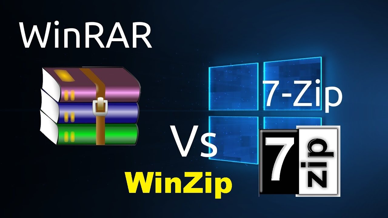 What are the main differences between WinRAR, WinZip, 7zip in terms of speed and system resources?
