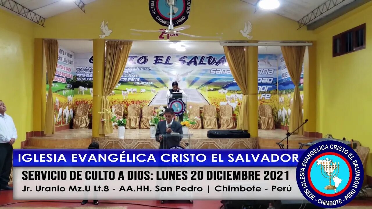 SERVICIO DE CULTO A DIOS: LUNES 20 DICIEMBRE 2021