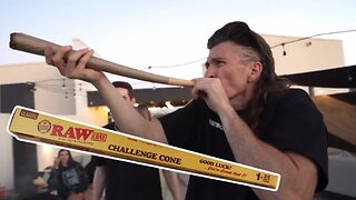 SMOKING A 2 FOOT JOINT (RAW CHALLENGE CONE)