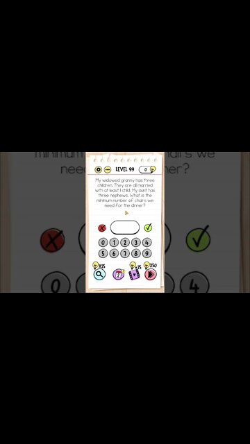 Brain Test Tricky Puzzles Level 99 What is the minimum number of chairs we need for the dinner?