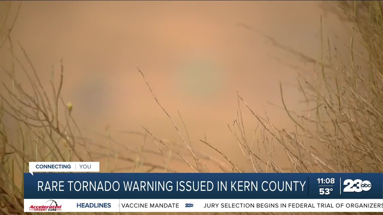 Tornado warning in Kern County amid massive storm surge