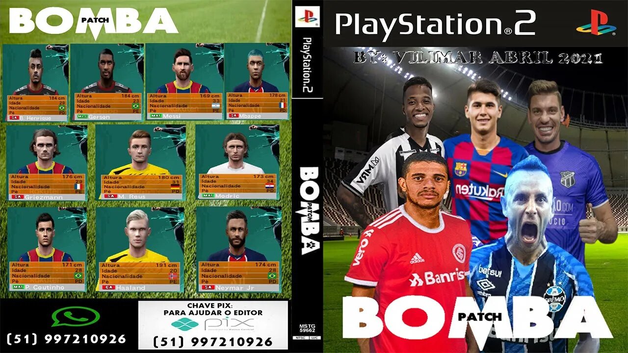 NOVO ! BOMBA PATCH 2021 PS2 LANÇAMENTO MAIO EDITOR VILIMAR