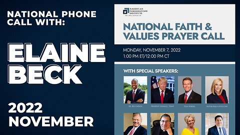 ACI: National Faith & Values Prayer Call (feat. Elaine Beck)