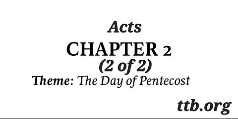 Acts Chapter 2 (Bible Study) (2 of 2)