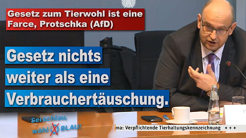 Gesetz zum Tierwohl ist eine Farce, Protschka (AfD)