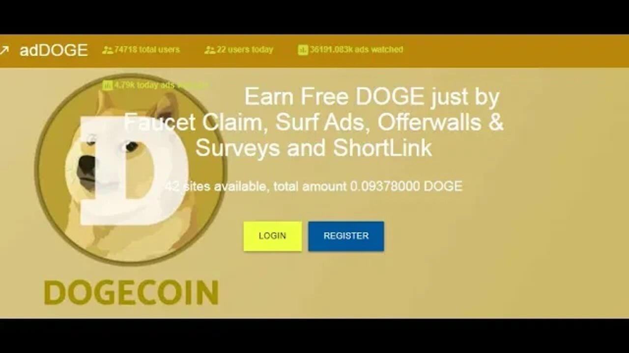 Ganhe Doge Coin Grátis apenas por Faucet Claim, Surf Ads