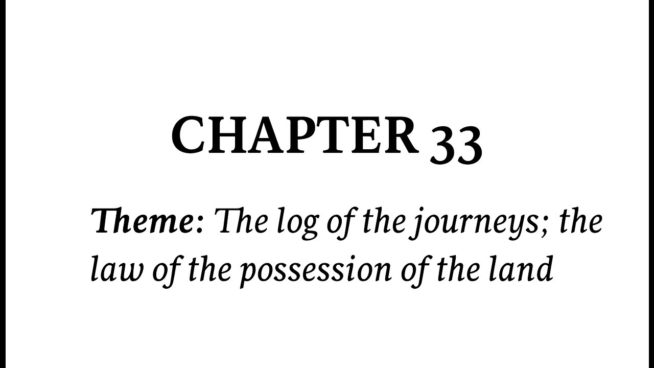 Numbers Chapter 33 (Bible Study)