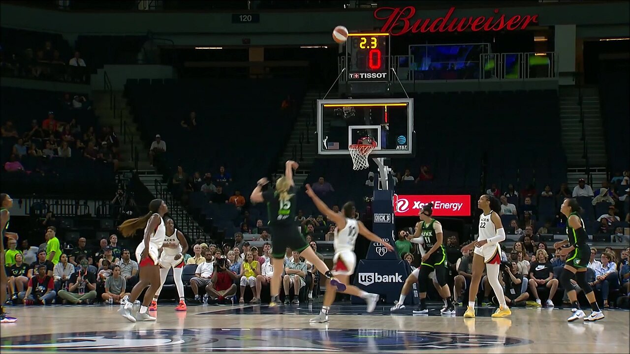 INCREDIBLE Buzzer Beater 3 By Rachel Banham To Beat The Clock | Las Vegas Aces vs Minnesota Lynx