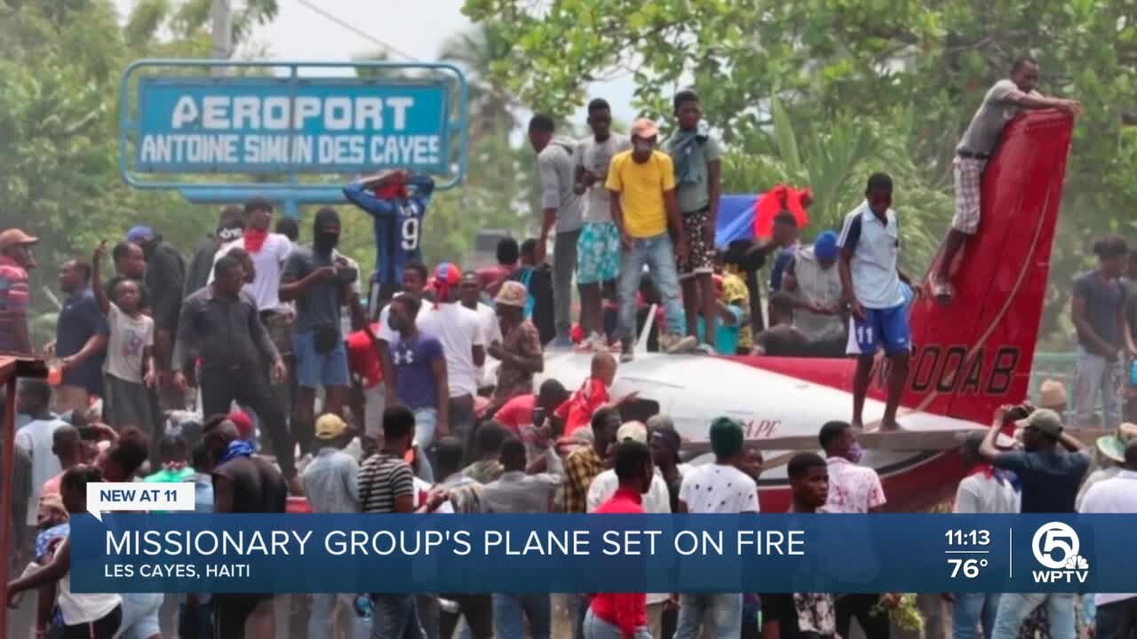 Humanitarian missions continue to Haiti despite plane set on fire by protestors