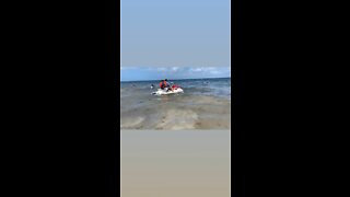 Flipping over jet ski in Isla Mujeres Mexico