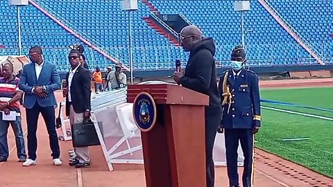 President Weah speaks at the Official Dedication of the Refurbished SKD Sports Complex