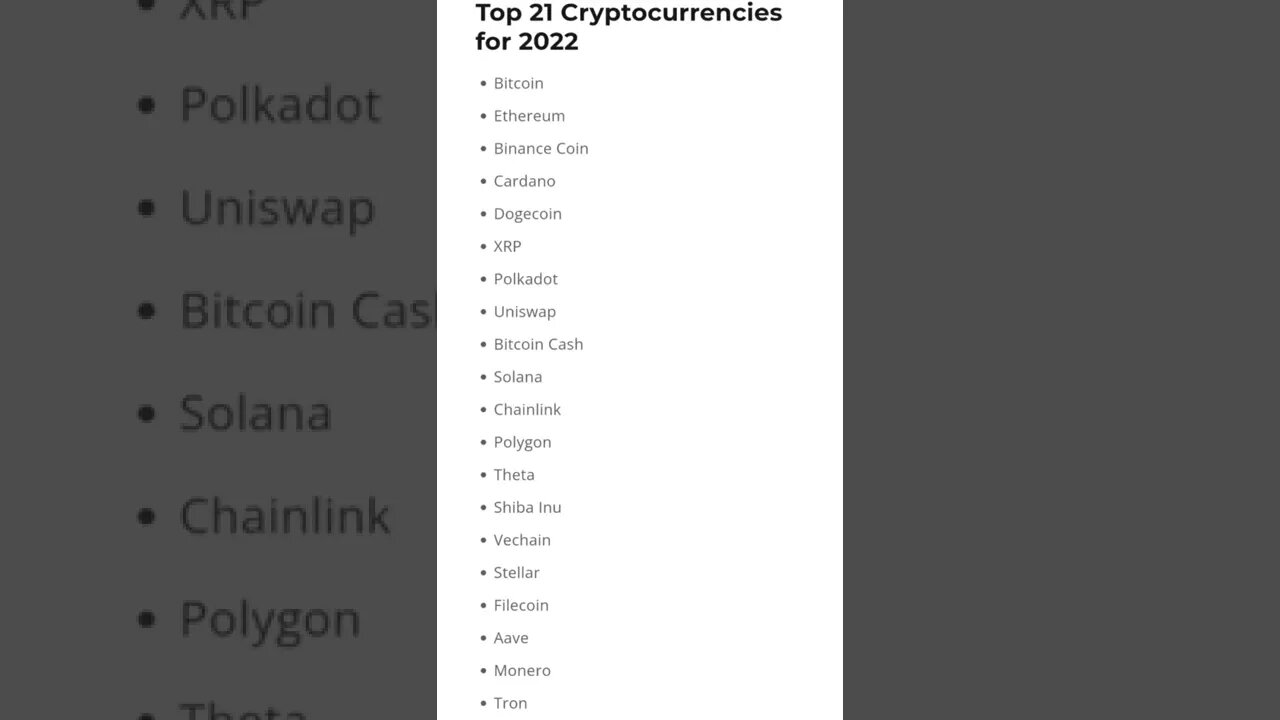 Top 21 Best Cryptocurrencies to Invest in 2022 #cryptomash #cryptomashnews #cryptonews #viralvideo