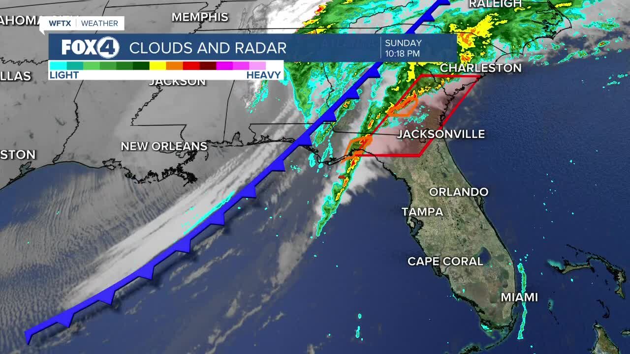 Cold front set to move through Monday morning