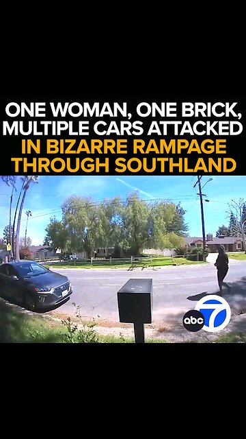 Multiple cameras catch woman keying several cars that quickly escalates to throwing bricks.