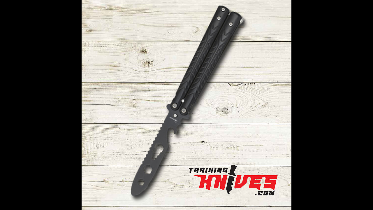 Albainox Black 3Cr13Mov Bottle Opener Balisong Butterfly Trainer 02204