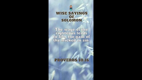 Proverbs 10:16 | Wise Sayings of Solomon