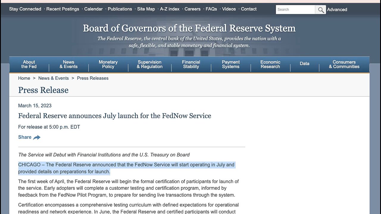 CBDCS | Are CBDCs Coming To America July 2023?!!! "Federal Reserve announces July launch for the FedNow Service" - March 15th 2023 FederalReserve.org | "COVID Makes Surveillance Go Under the Skin." - Yuval Noah Harari