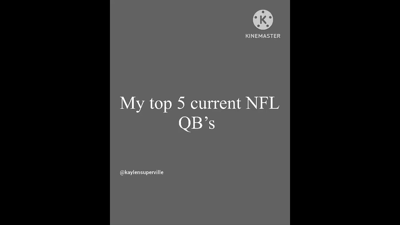 My top 5 current NFL QB’s