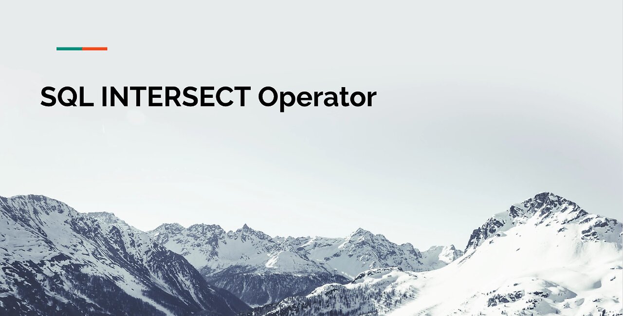 SQL INTERSECT Operator Tutorial