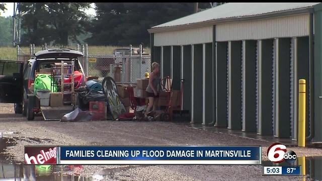 Families clean up flood damage in Martinsville