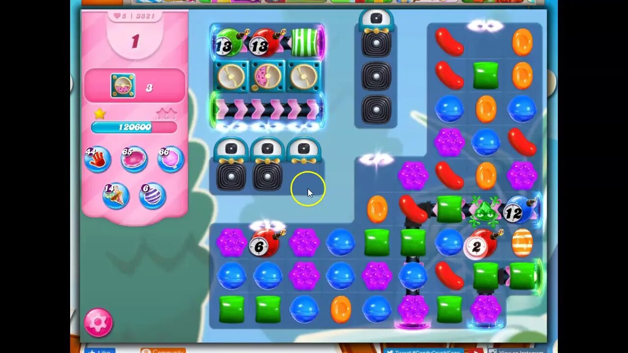 Candy Crush Level 3821 Talkthrough, 32 Moves 0 Boosters