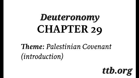 Deuteronomy Chapter 29 (Bible Study)